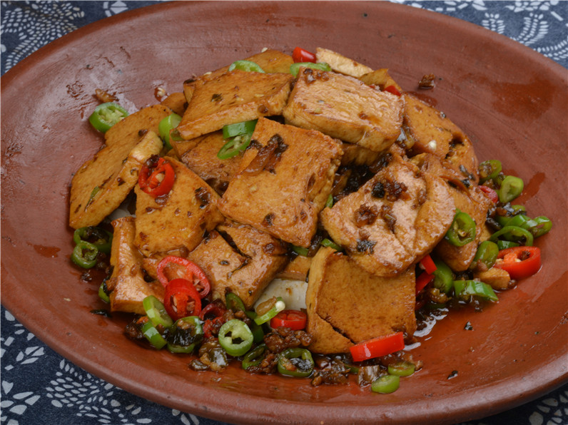 小炒千叶豆腐豆豉味